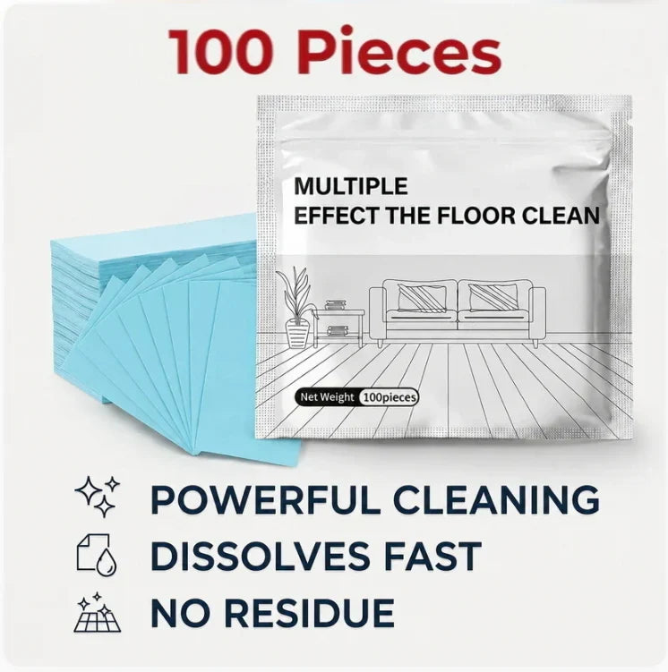 100 Piece Floor Cleaning Tablets Multi-Surface Cleaner for Hardwood Laminate Tile & RV Walls Antibacterial Deodorization Maintenance