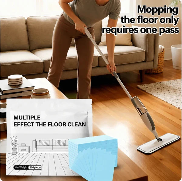 100 Piece Floor Cleaning Tablets Multi-Surface Cleaner for Hardwood Laminate Tile & RV Walls Antibacterial Deodorization Maintenance